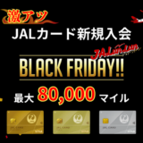 JALカードVISA新規入会で最大80,000マイルがもらえる激アツBLACK FRIDAYキャンペーン！